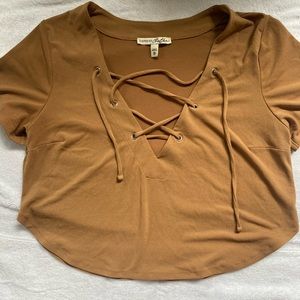 Tan crisscross top